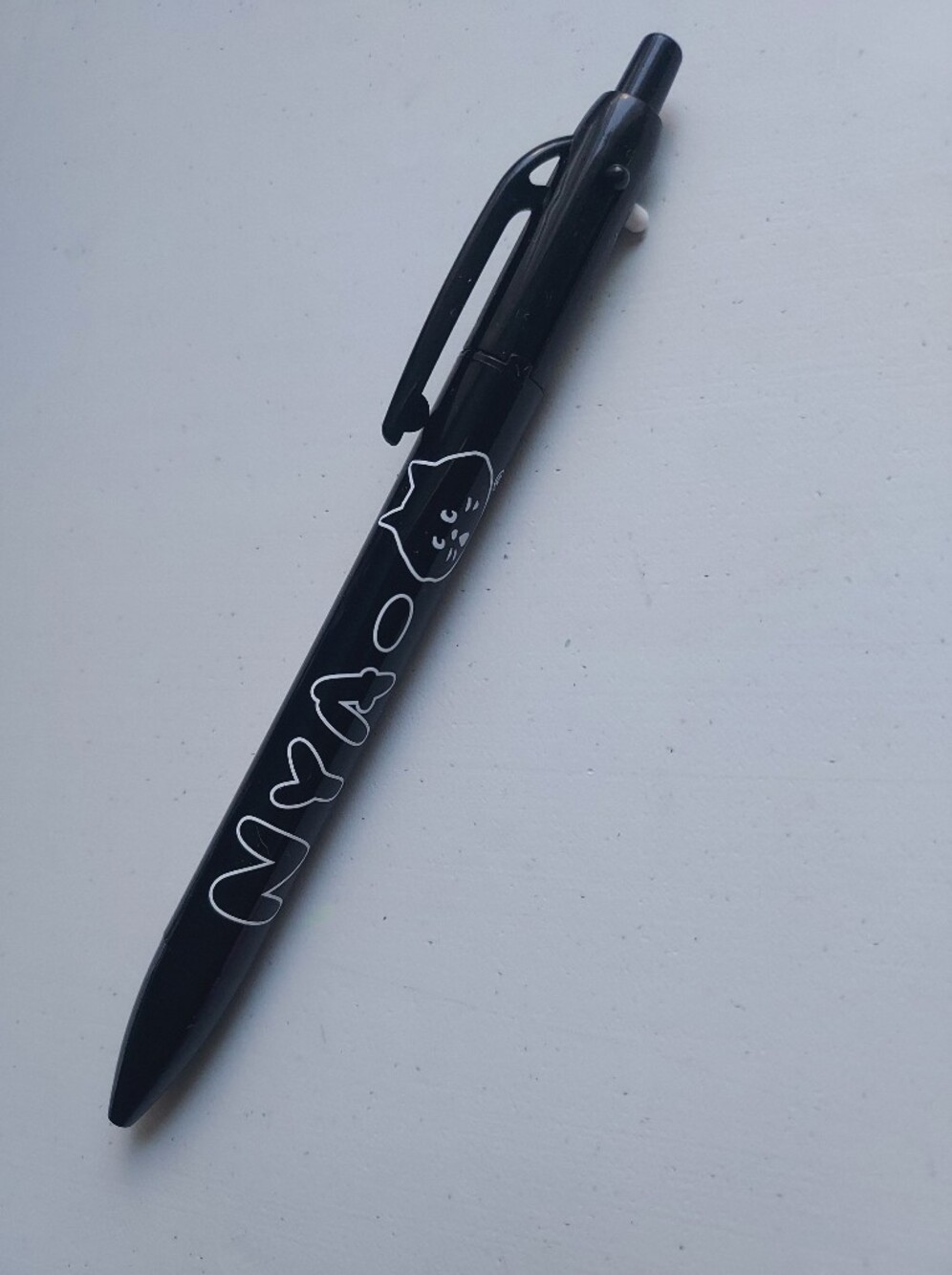 Japan Ne net Nya Black Cat Ballpoint Pen stationery vtg NWT